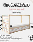Kura Bed Stripes Neutral Decals - Furniture Decals - Kura