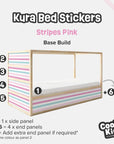 Kura Bed Stripes Pink Decals - Furniture Decals - Kura Bed