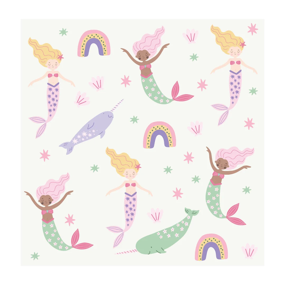 Mermaids - Patterned - Small - Pink - DW6. Fantasy Decals