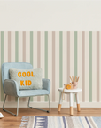 Mixed Stripes Wall Panels - Neutral & Sage - DW11.