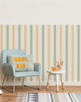 Mixed Stripes Wall Panels - Sage & Butter - DW11.