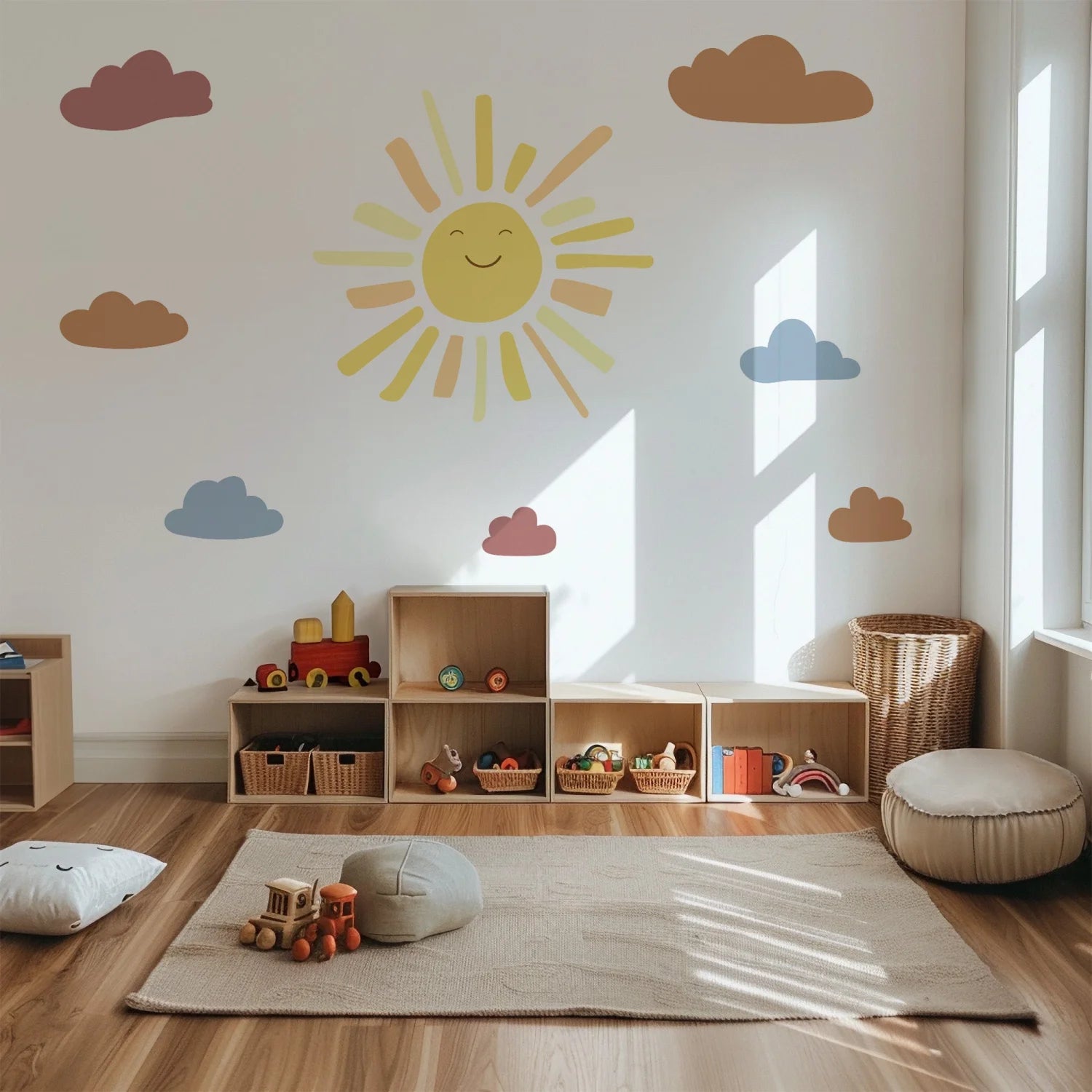 Multi Clouds Wall Decal - DW3. Rainbow Sun