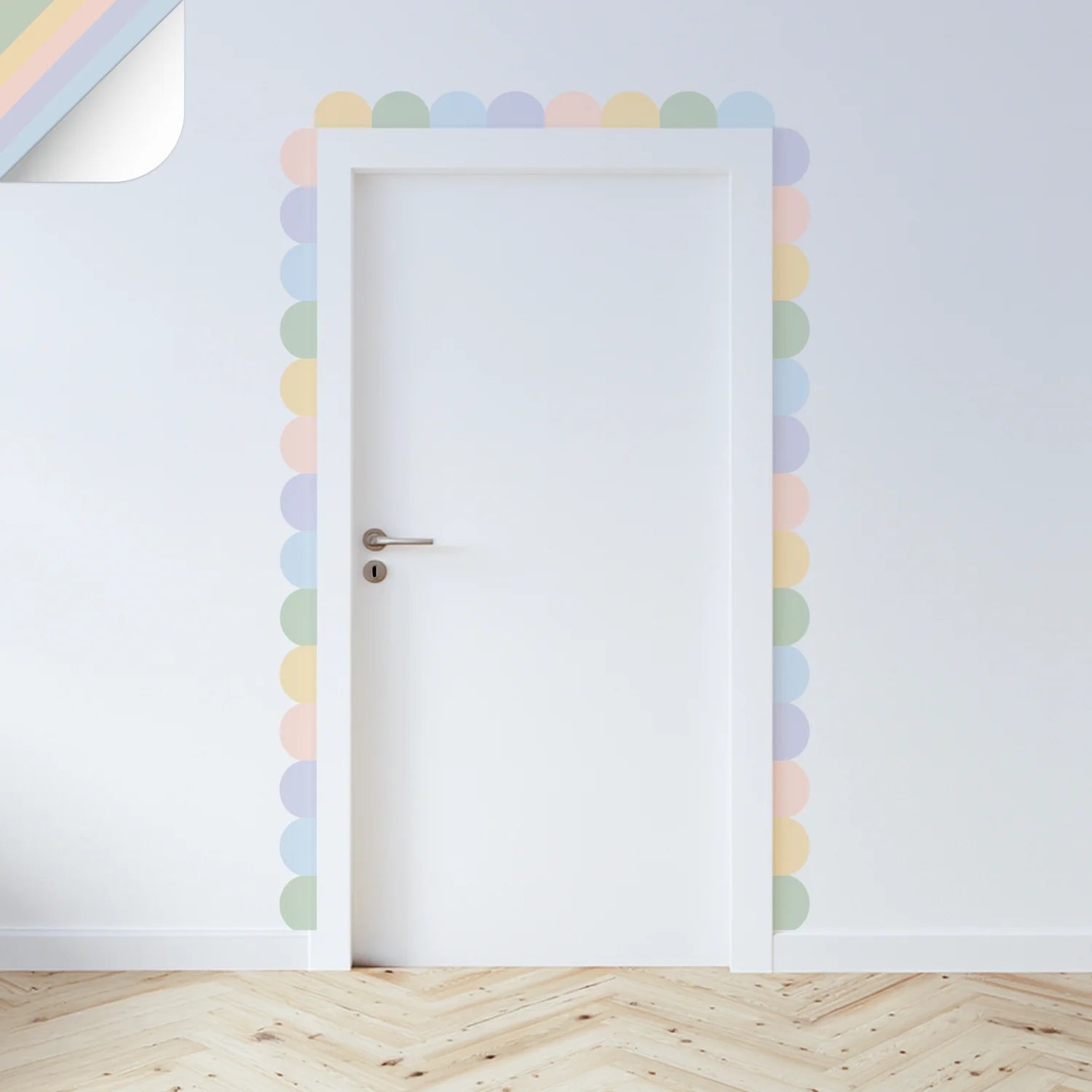 Multi Scalloped Border Decals - Rainbow - DW14. Borders