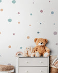 Pastel Polka Dots Wall Decal - DW0. Dot Decals