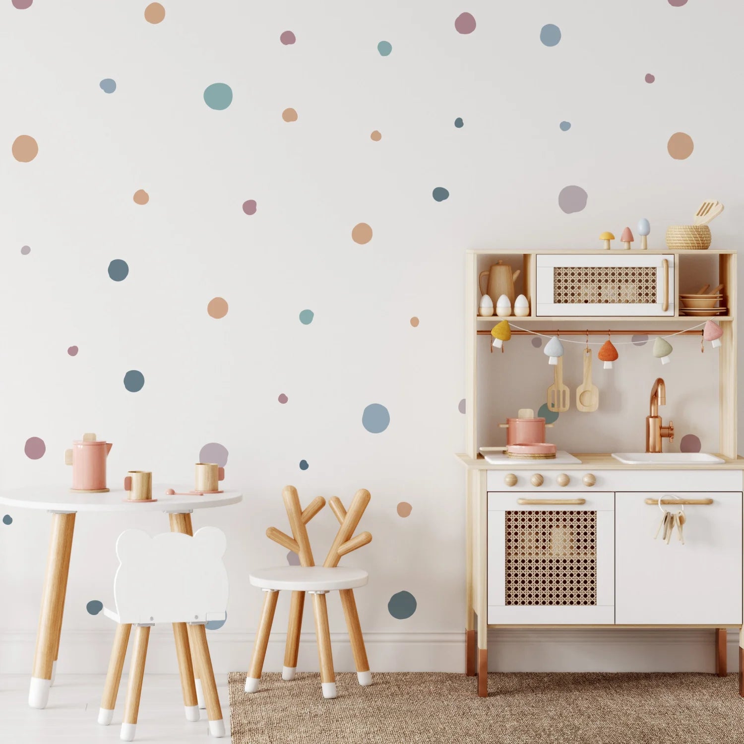 Pastel Polka Dots Wall Decal - DW0. Dot Decals