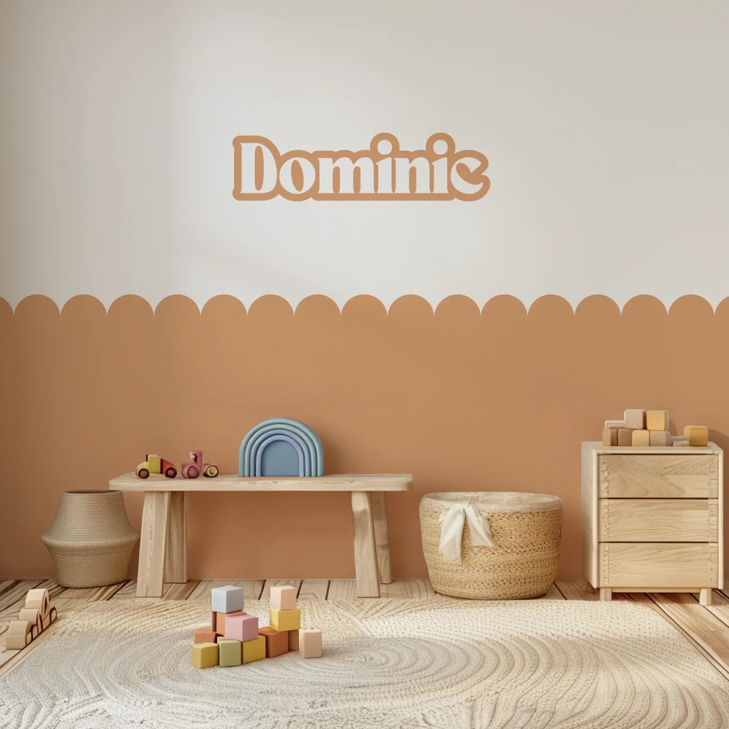 Personalised Name Decals - Bold - Apricot - DW13. Custom