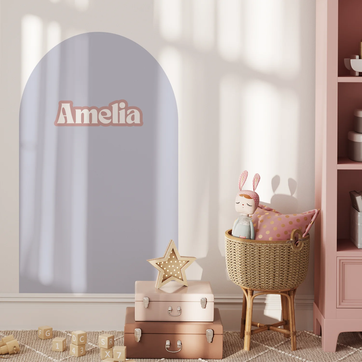 Personalised Name Decals - Bold Font - Pink - DW13. Custom