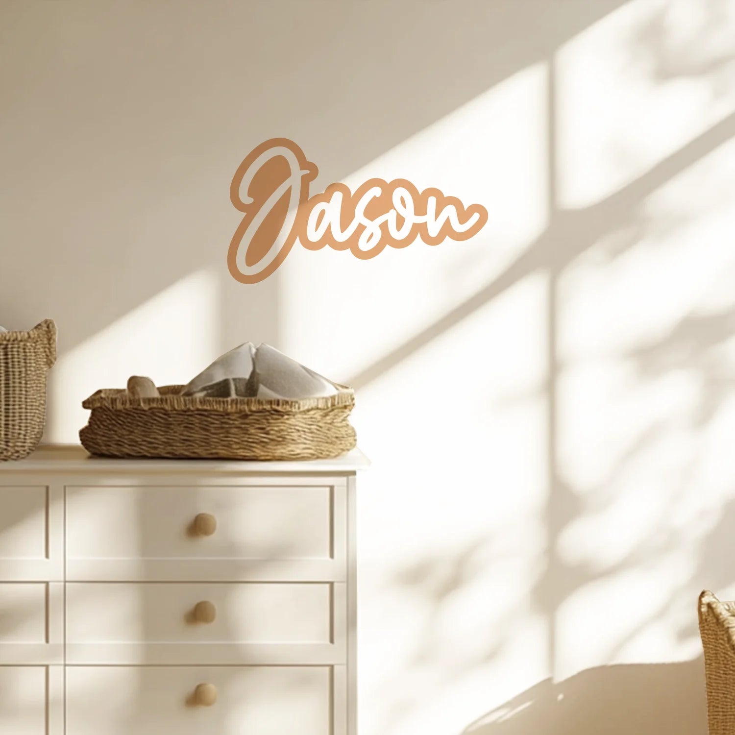 Personalised Name Decals - Script - Apricot - DW13. Custom