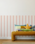 Plain Striped Wall Panels - Milk & Pink - DW11.
