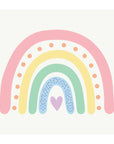 Rainbow Pastel Heart Wall Decal - DW3. Sun Clouds