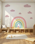 Rainbow Pastel Heart Wall Decal - DW3. Sun Clouds
