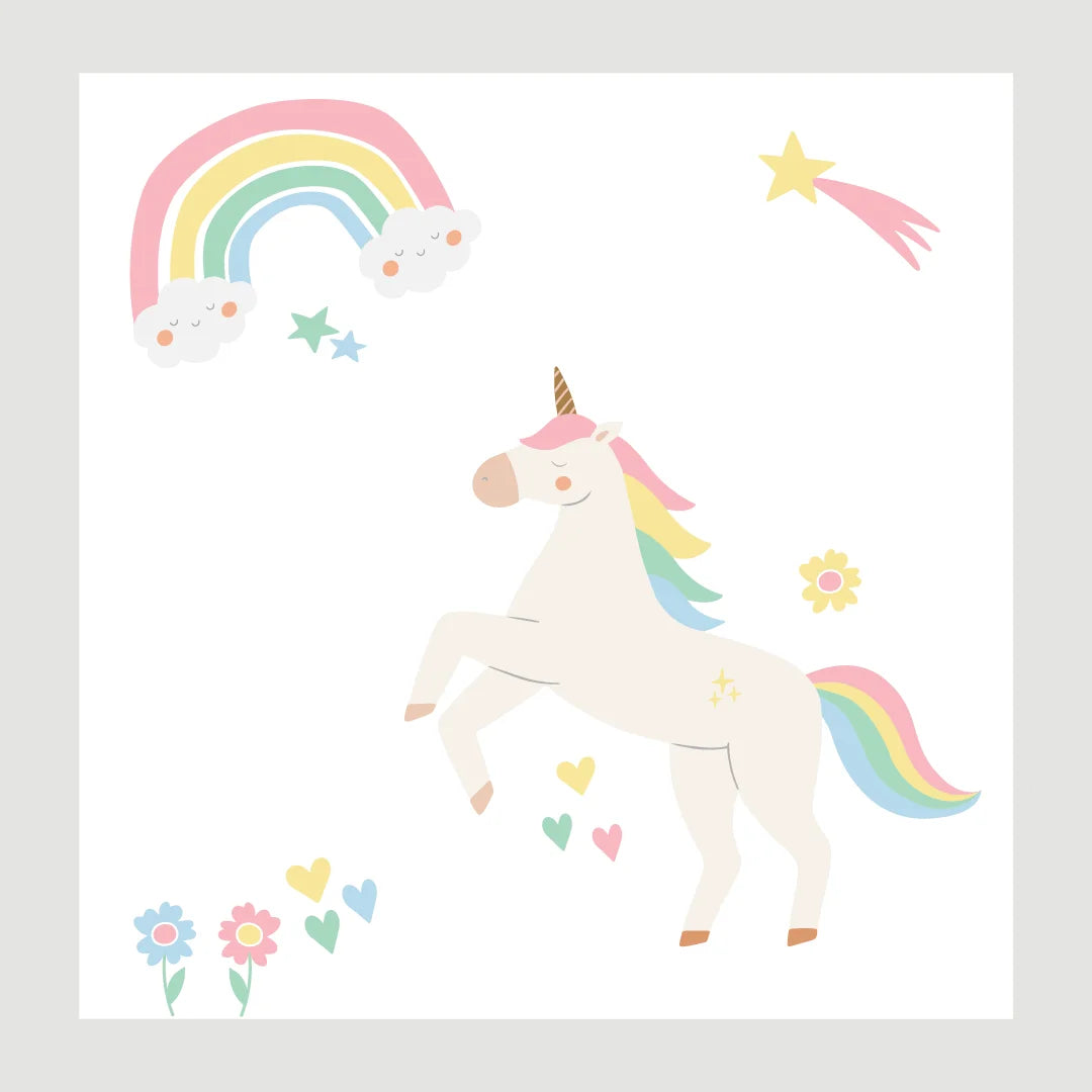 Rainbow Unicorn Wall Decal - DW6. Fantasy Decals