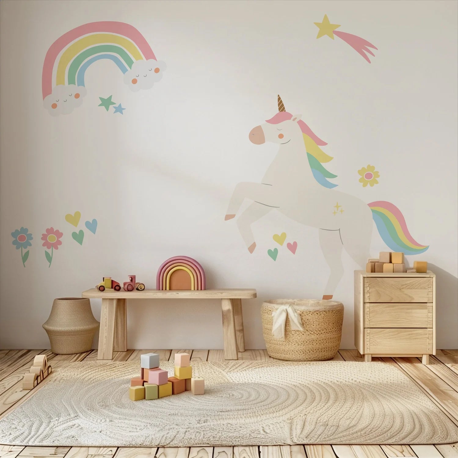 Rainbow Unicorn Wall Decal - DW6. Fantasy Decals