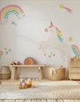 Rainbow Unicorn Wall Decal - DW6. Fantasy Decals
