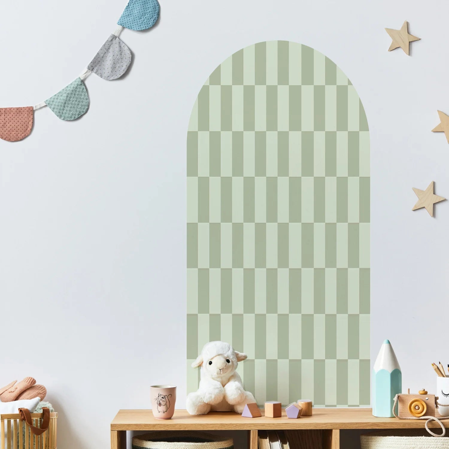 Rectangular Patterned Arch Wall Decals - Medium / Apple &