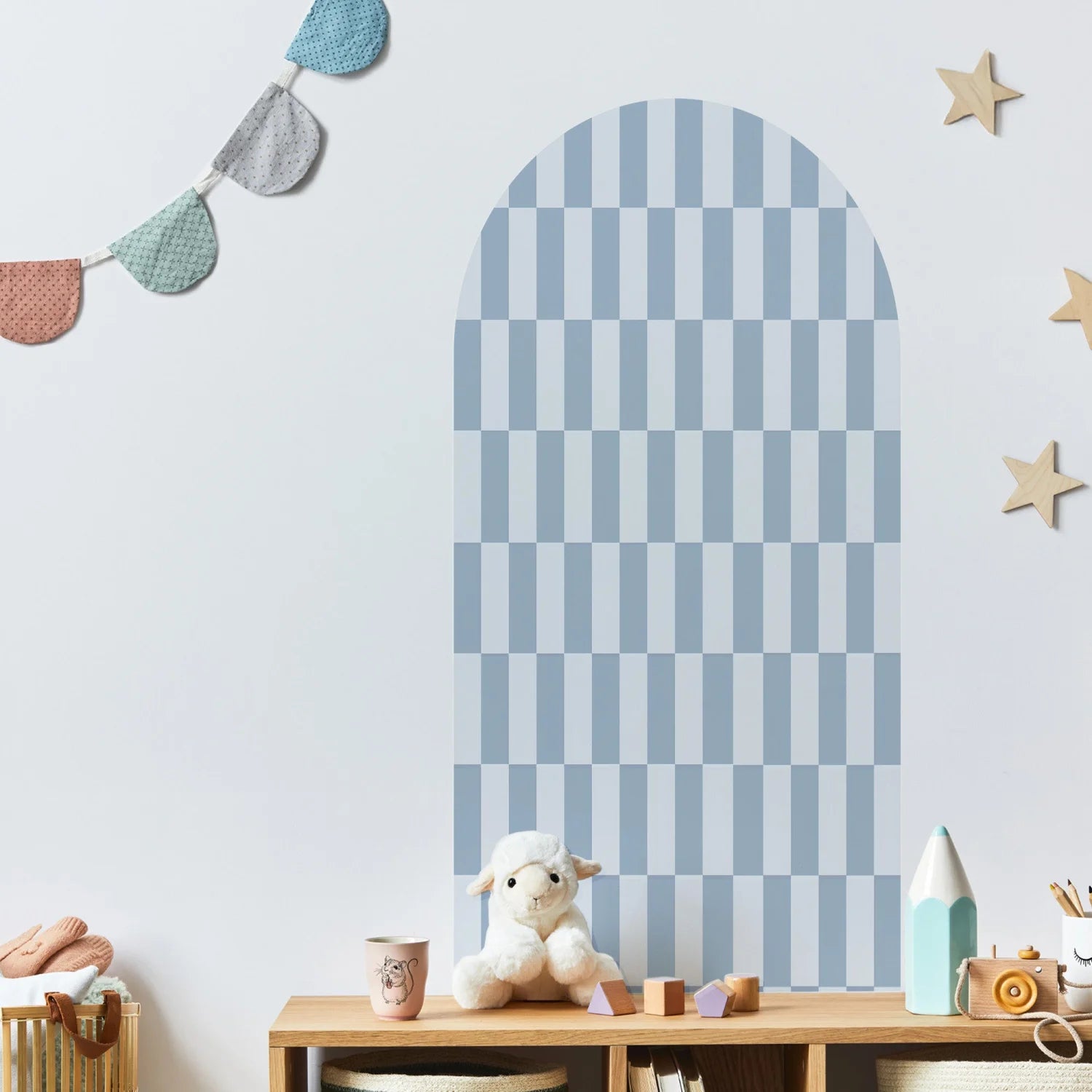 Rectangular Patterned Arch Wall Decals - Medium / Blue