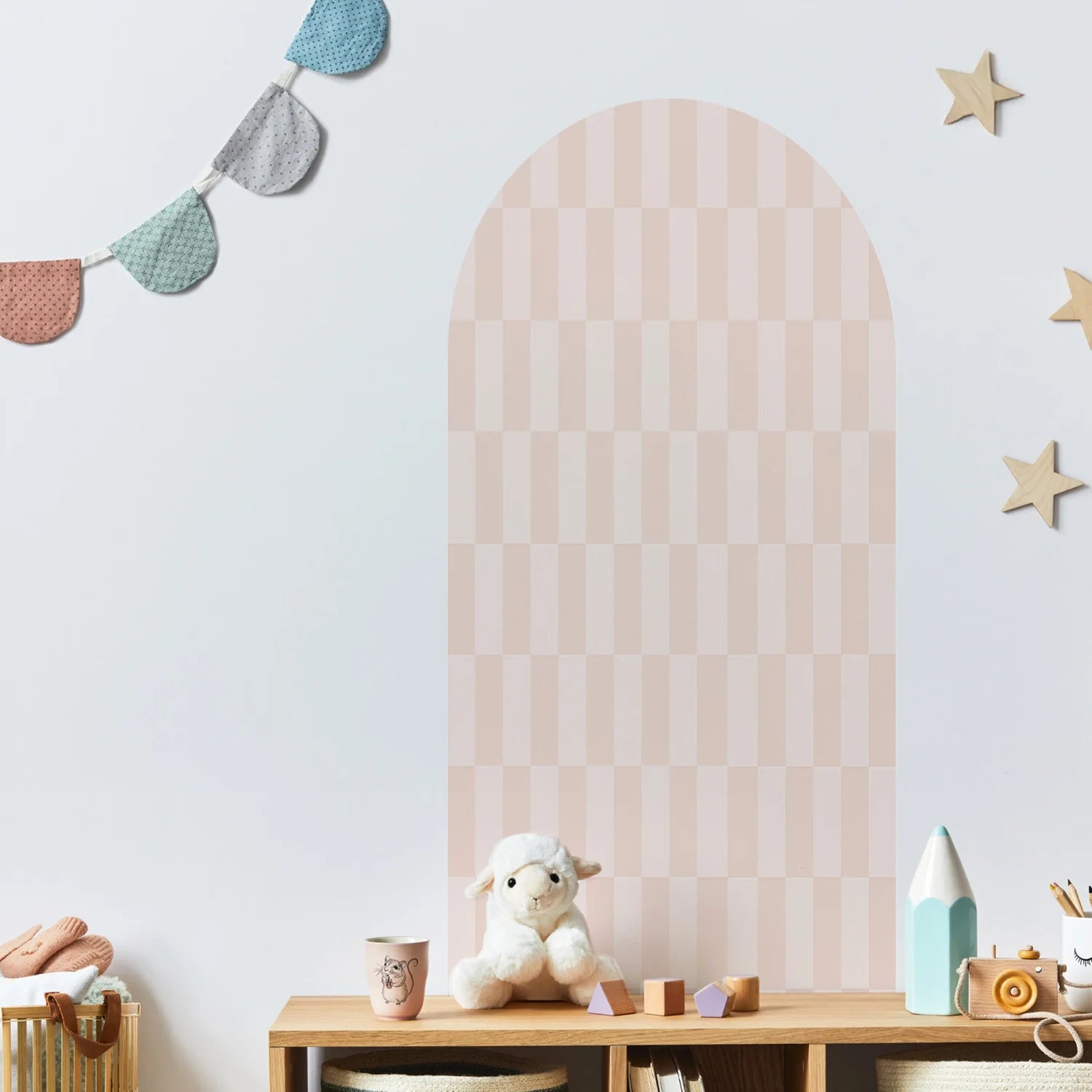 Rectangular Patterned Arch Wall Decals - Medium / Pink