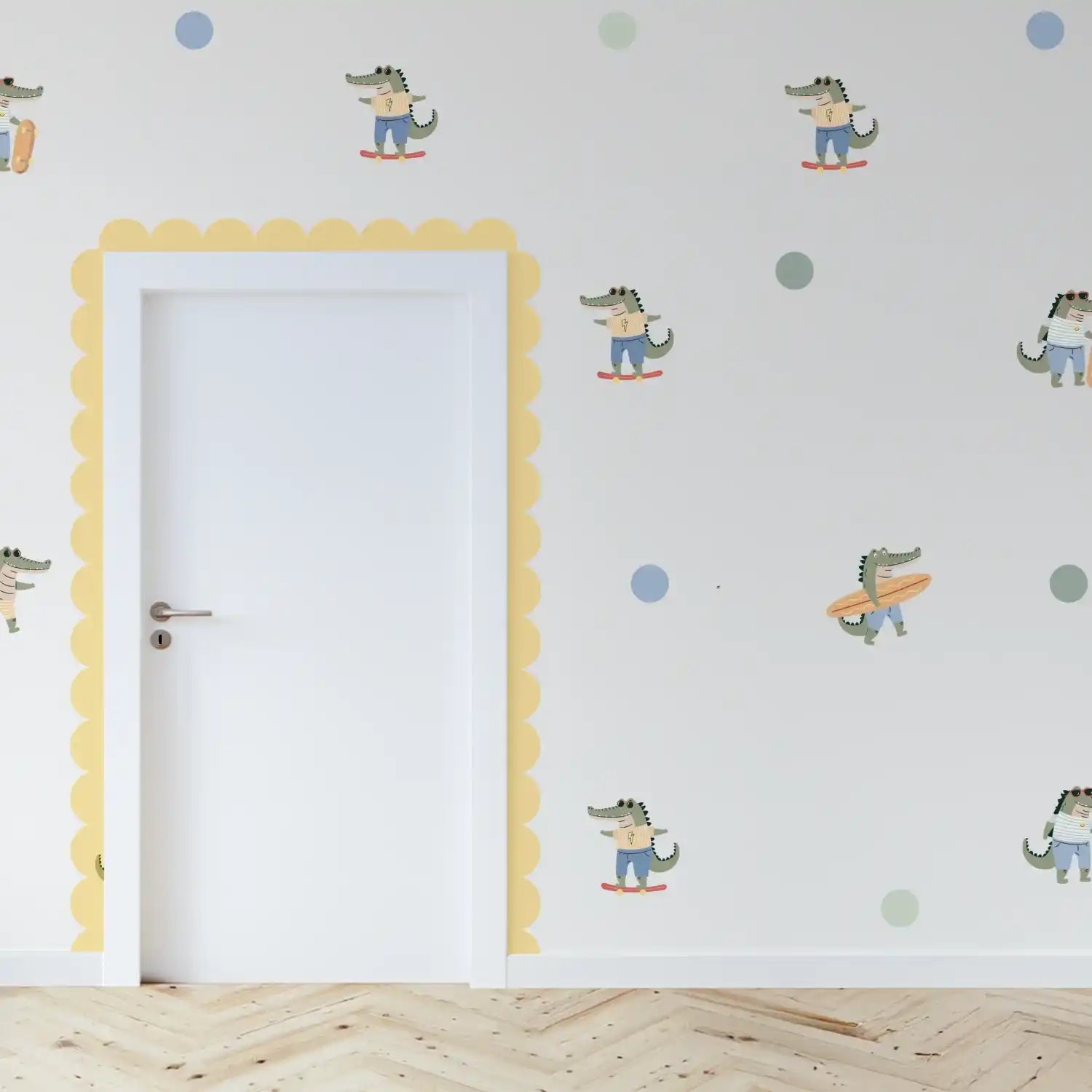 Scalloped Border Decals: Skater Gator Colourways - DW14.