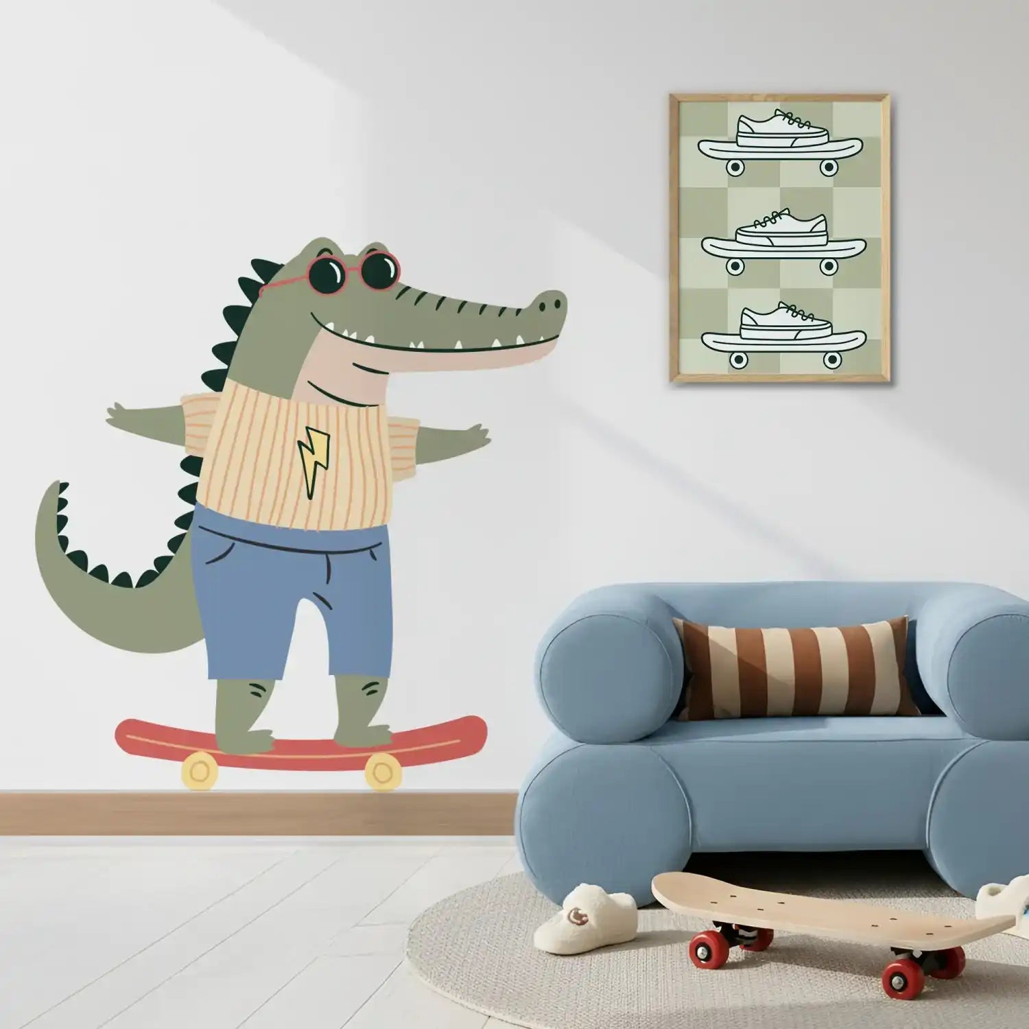 Skater Gator Feature Decals - On Skateboard - DW5. Animal