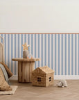 Striped Scalloped Border Panels - Peach, Blue & Powder