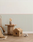 Striped Scalloped Border Panels - PInk, Sage & Powder