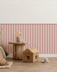 Striped Scalloped Border Panels - Pomegranate, Blush & Pink
