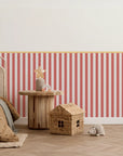 Striped Scalloped Border Panels - Yellow, Red & Powder