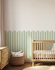 Striped Scalloped Wall Panels - Apple & Sage - DW11.