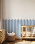 Striped Scalloped Wall Panels - Blue & Sky - DW11.