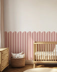 Striped Scalloped Wall Panels - Pink & Blush - DW11.