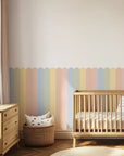 Striped Scalloped Wall Panels - Rainbow - DW11.