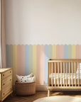 Striped Scalloped Wall Panels - Rainbow - DW11.