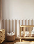 Striped Scalloped Wall Panels - Tan & Powder - DW11.