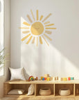 Sunny Face Long Ray Wall Decal - DW3. Rainbow Sun Clouds