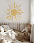 Sunny Face Long Ray Wall Decal - DW3. Rainbow Sun Clouds
