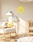Sunny Face Short Ray Wall Decal - DW3. Rainbow Sun Clouds