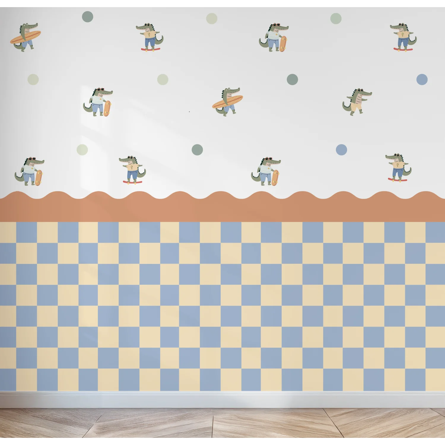 Surf & Skater Gator Wall Decals - DW5. Animal