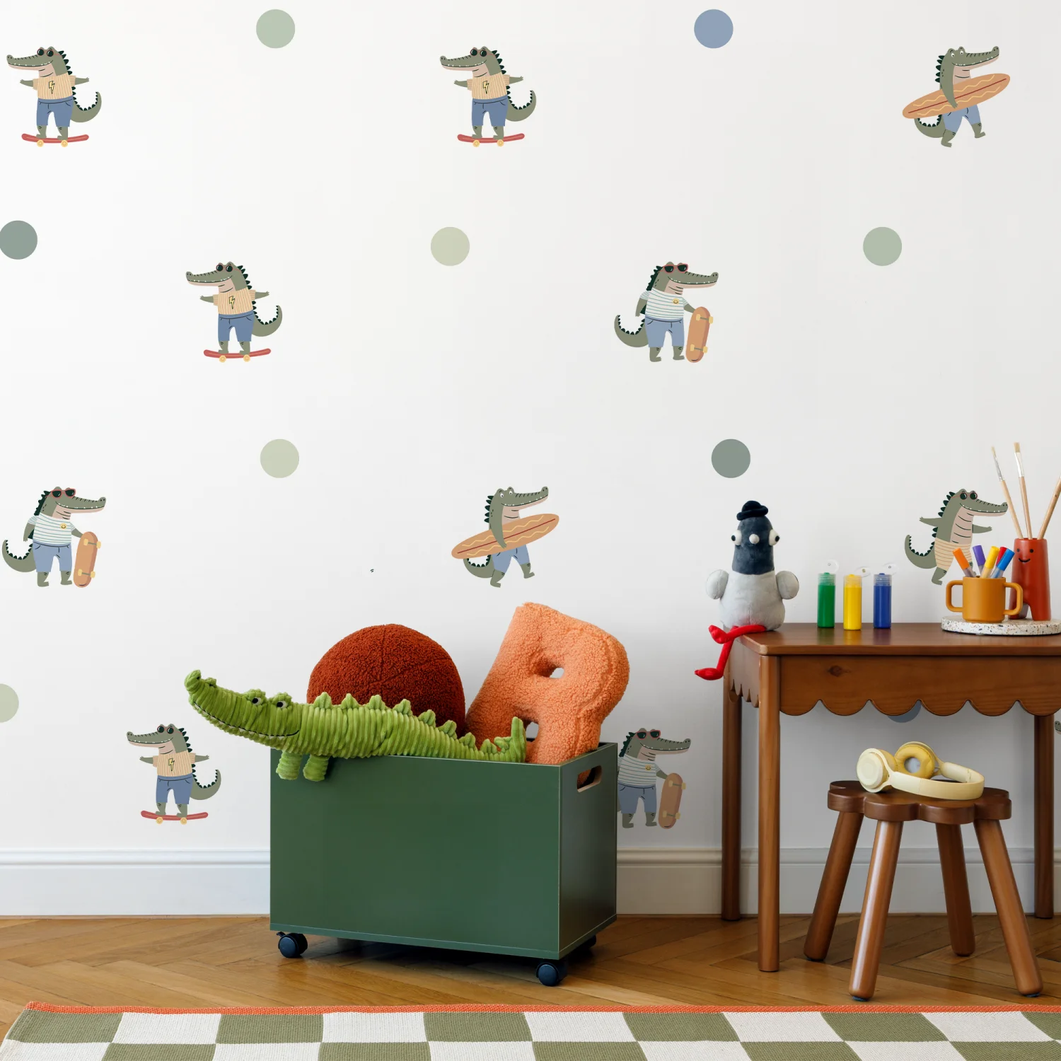 Surf & Skater Gator Wall Decals - DW5. Animal