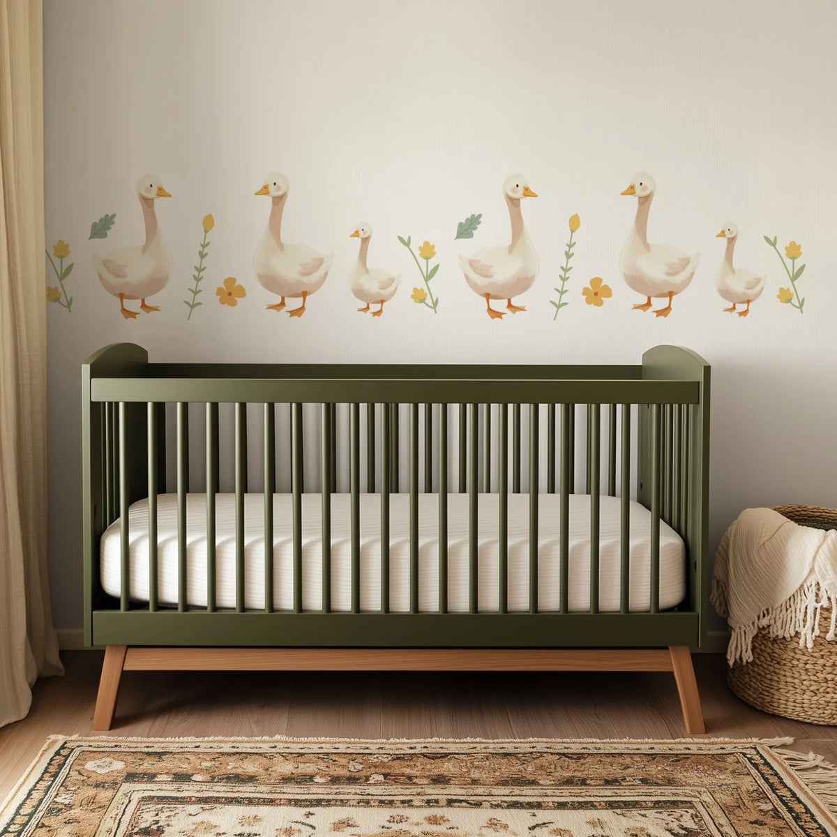 Goose Wall Decals – Gentle Nursery Decor with Floral Details – Cool ...