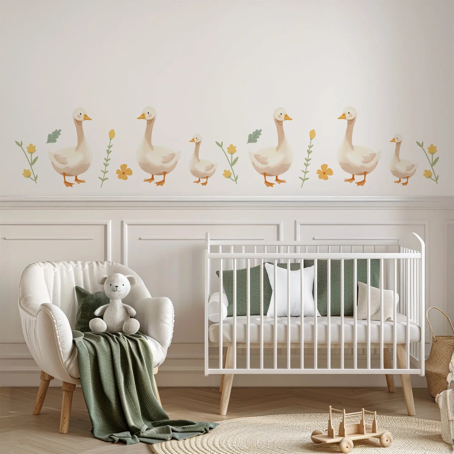 Goose Wall Decals – Gentle Nursery Decor with Floral Details – Cool ...