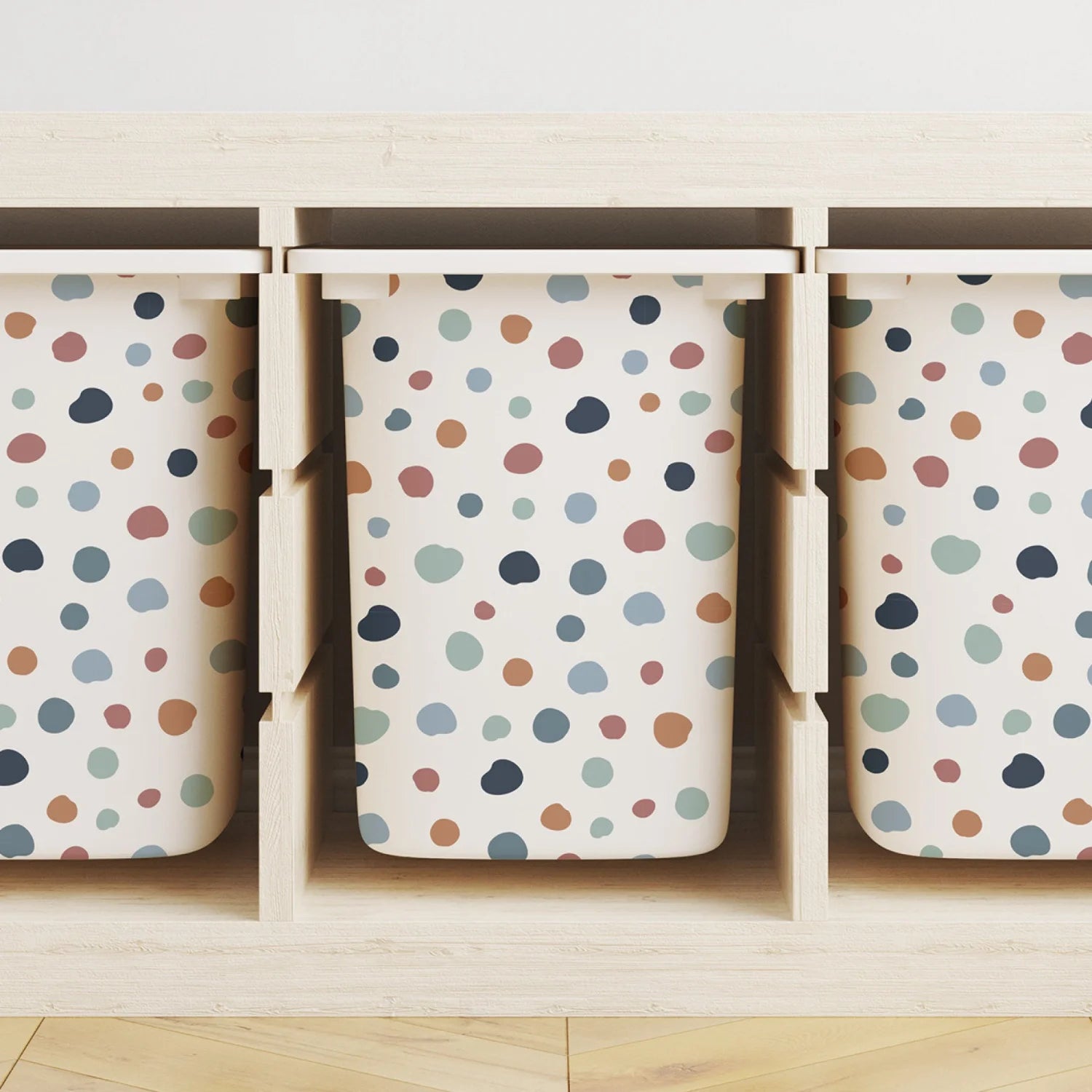 Trofast Tub Abstract Dots Warm Decals - Furniture Decals