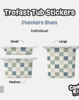 Trofast Tub Checkers Blue Decals - Furniture Decals