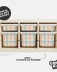 Trofast Tub Gingham Multi Decals - Furniture Decals