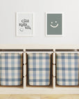 Trofast Tub Gingham Blue Decals - Furniture Decals