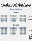 Trofast Tub Gingham Blue Decals - Furniture Decals