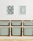 Trofast Tub Scallops Sage Green Decals - Furniture Decals