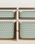 Trofast Tub Scallops Sage Green Decals - Furniture Decals