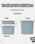 Trofast Tub Scallops Blue Decals - Furniture Decals