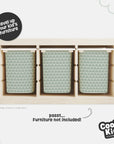 Trofast Tub Scallops Sage Green Decals - Furniture Decals
