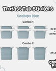 Trofast Tub Scallops Blue Decals - Furniture Decals